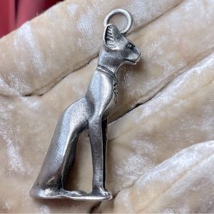 NEW SILVER PENDANT Egyptian cat Big size heavy
